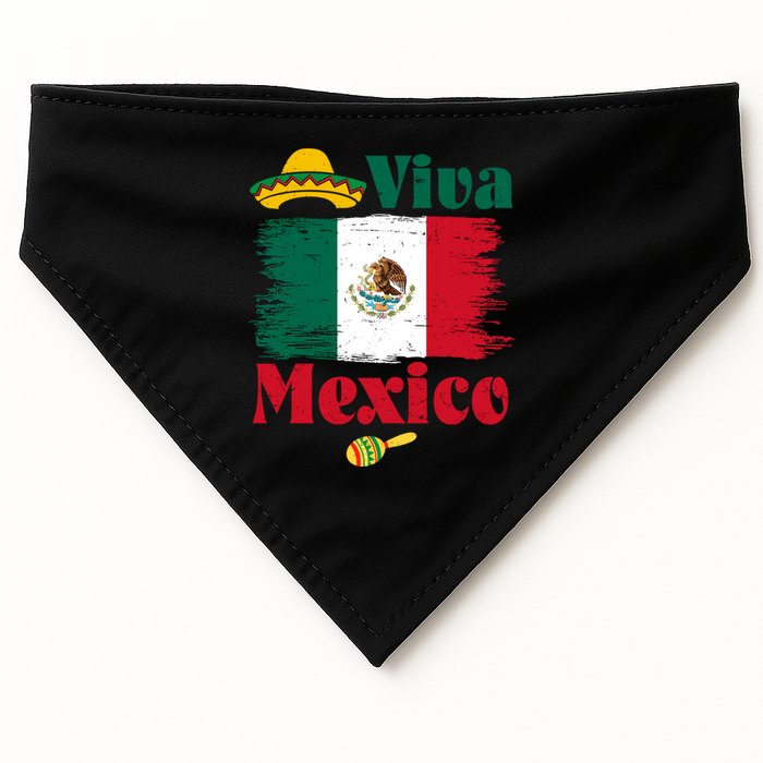 Viva Mexico Flag Mexican Independence Day USA-Made Doggie Bandana