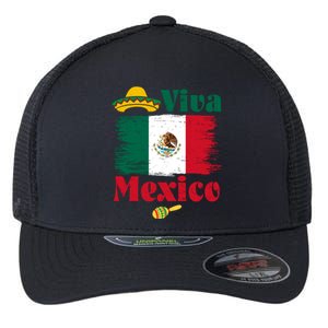 Viva Mexico Flag Mexican Independence Day Flexfit Unipanel Trucker Cap