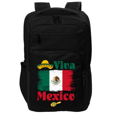 Viva Mexico Flag Mexican Independence Day Impact Tech Backpack