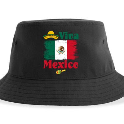 Viva Mexico Flag Mexican Independence Day Sustainable Bucket Hat