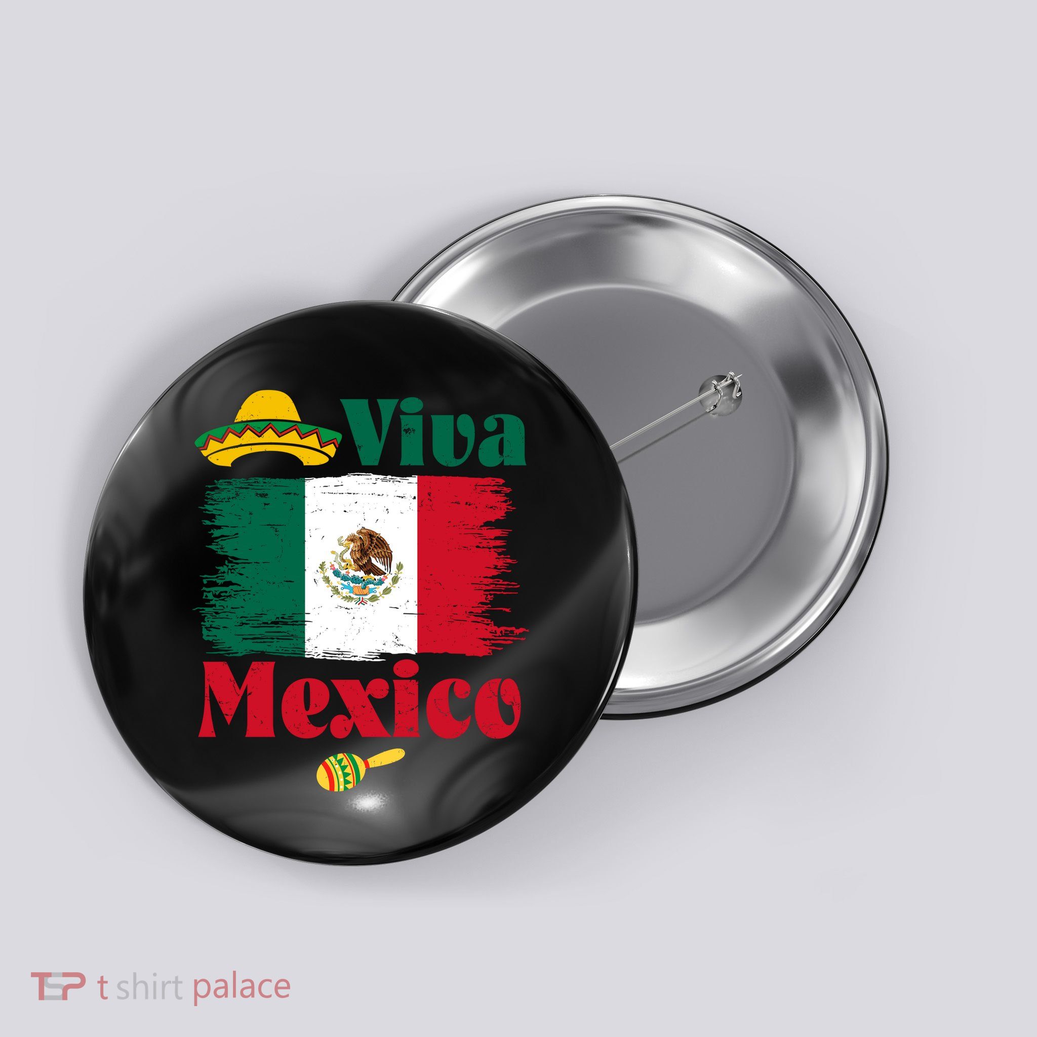 Viva Mexico Flag Mexican Independence Day Button