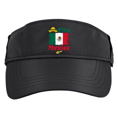 Viva Mexico Flag Mexican Independence Day Adult Drive Performance Visor