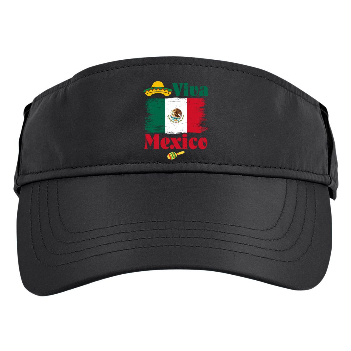 Viva Mexico Flag Mexican Independence Day Adult Drive Performance Visor