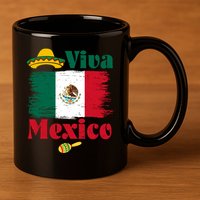 Viva Mexico Flag Mexican Independence Day 11oz C Handle Ceramic Mug