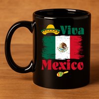 Viva Mexico Flag Mexican Independence Day 11oz C Handle Ceramic Mug