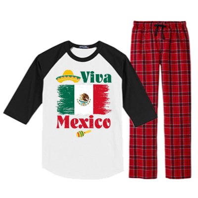 Viva Mexico Flag Mexican Independence Day Raglan Sleeve Pajama Set