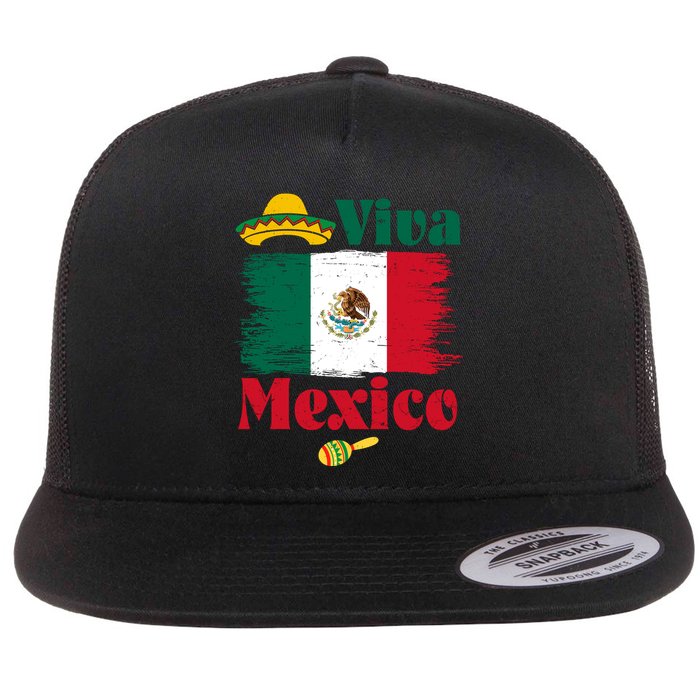 Viva Mexico Flag Mexican Independence Day Flatbill Hat