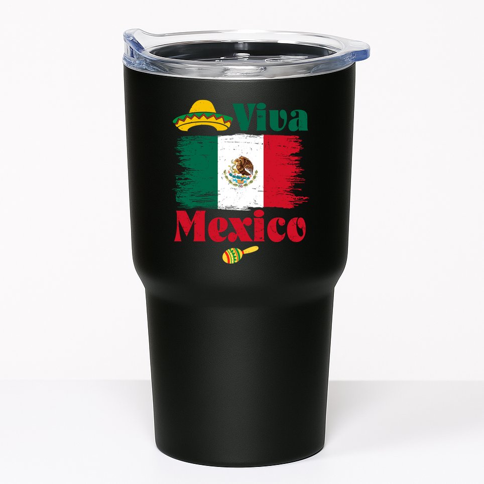 Viva Mexico Flag Mexican Independence Day Tumbler