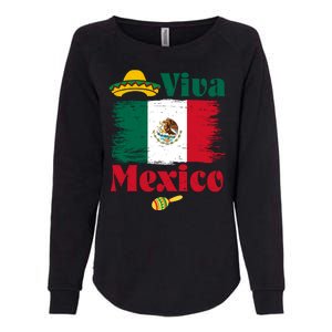 Viva Mexico Flag Mexican Independence Day Womens California Wash Sweatshirt