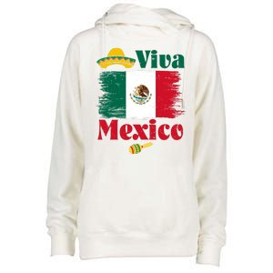 Viva Mexico Flag Mexican Independence Day Womens Funnel Neck Pullover Hood