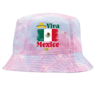 Viva Mexico Flag Mexican Independence Day Tie-Dyed Bucket Hat