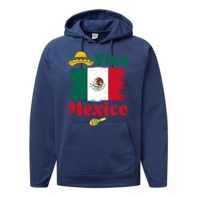 Viva Mexico Flag Mexican Independence Day Performance Fleece Hoodie