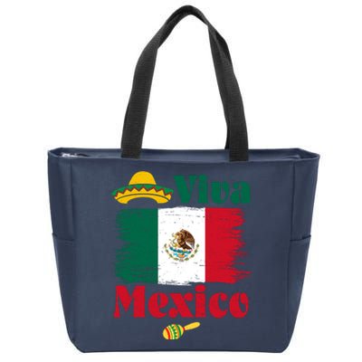 Viva Mexico Flag Mexican Independence Day Zip Tote Bag