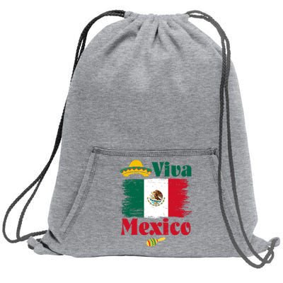 Viva Mexico Flag Mexican Independence Day Sweatshirt Cinch Pack Bag