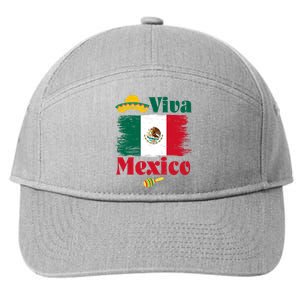 Viva Mexico Flag Mexican Independence Day 7-Panel Snapback Hat