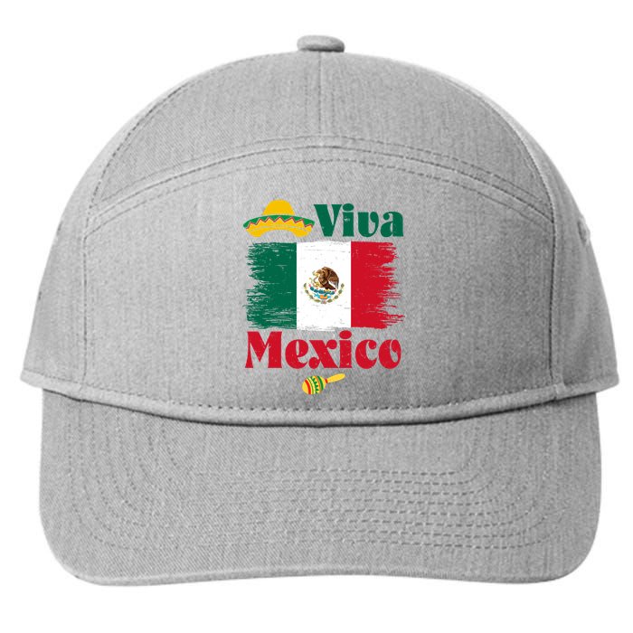 Viva Mexico Flag Mexican Independence Day 7-Panel Snapback Hat