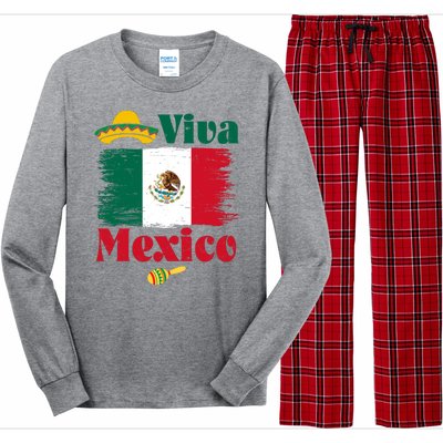 Viva Mexico Flag Mexican Independence Day Long Sleeve Pajama Set