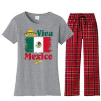 Viva Mexico Flag Mexican Independence Day Women's Flannel Pajama Set