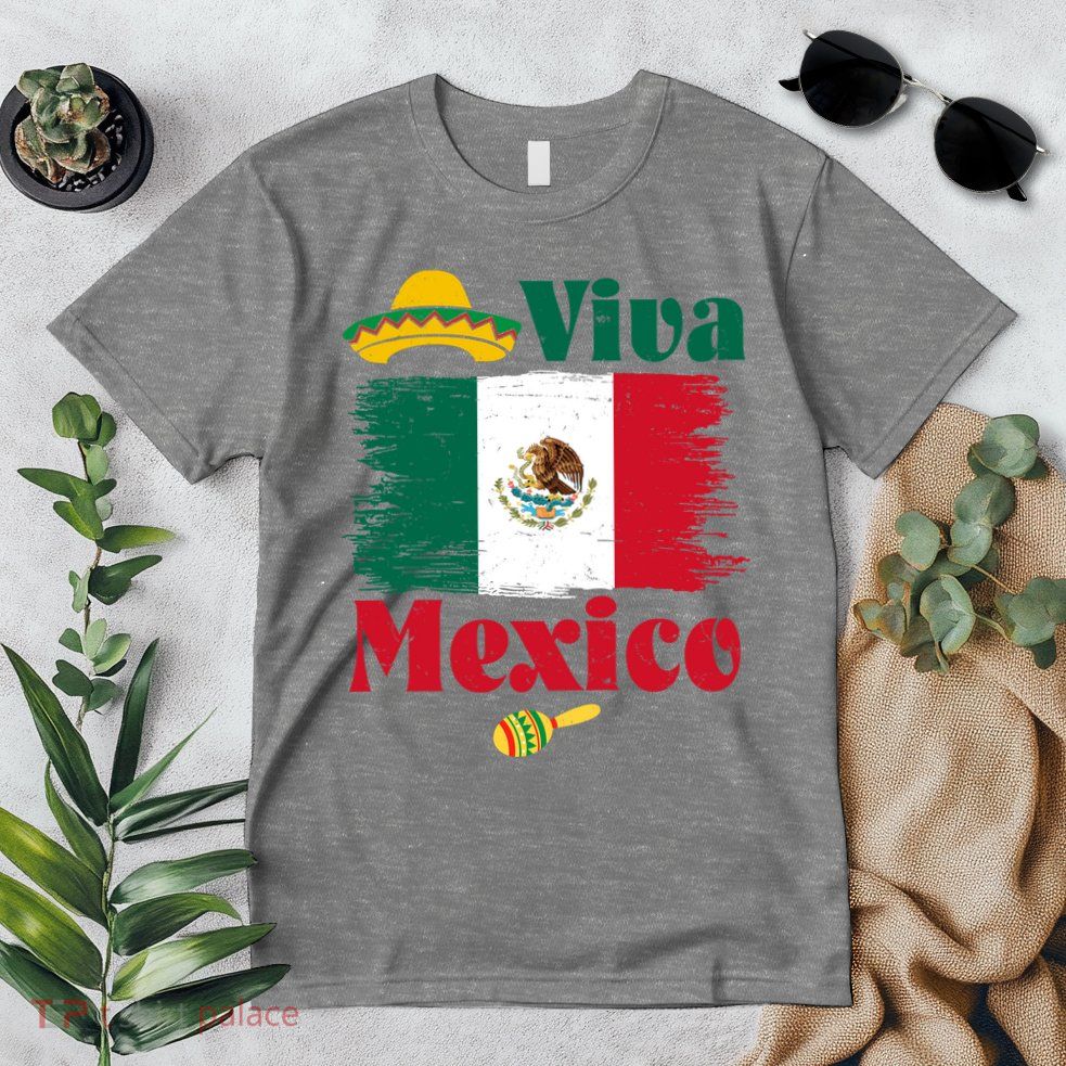 Viva Mexico Flag Mexican Independence Day Premium T-Shirt