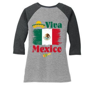 Viva Mexico Flag Mexican Independence Day Women's Tri-Blend 3/4-Sleeve Raglan Shirt