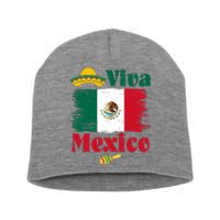 Viva Mexico Flag Mexican Independence Day Short Acrylic Beanie