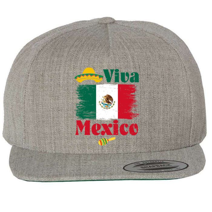 Viva Mexico Flag Mexican Independence Day Wool Snapback Cap