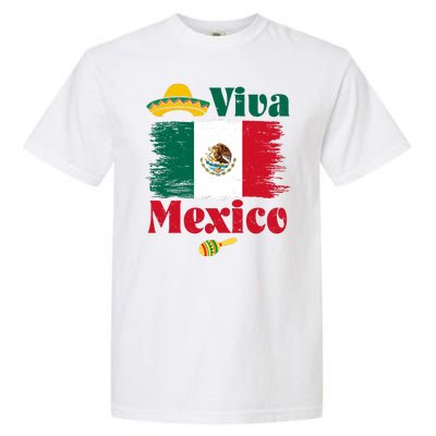 Viva Mexico Flag Mexican Independence Day Garment-Dyed Heavyweight T-Shirt