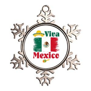 Viva Mexico Flag Mexican Independence Day Metallic Star Ornament