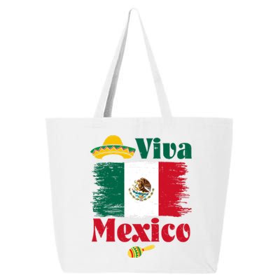 Viva Mexico Flag Mexican Independence Day 25L Jumbo Tote