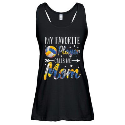 Volleyball My Favorite Player Calls Me Mom Ladies Essential Flowy Tank