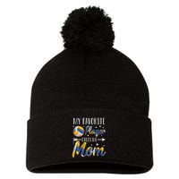 Volleyball My Favorite Player Calls Me Mom Pom Pom 12in Knit Beanie