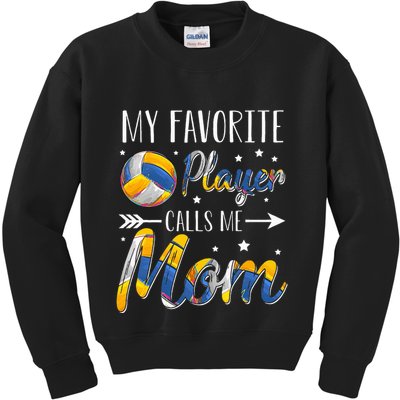 Volleyball My Favorite Player Calls Me Mom Kids Sweatshirt