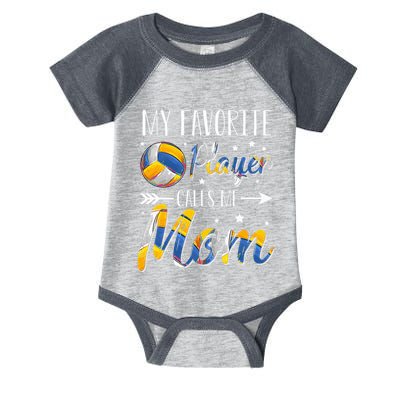 Volleyball My Favorite Player Calls Me Mom Infant Baby Jersey Bodysuit