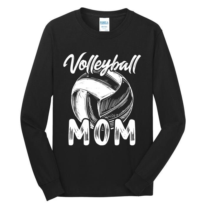 Volleyball Mom For Wo Family Matching Players Team Mommy Tall Long Sleeve T-Shirt