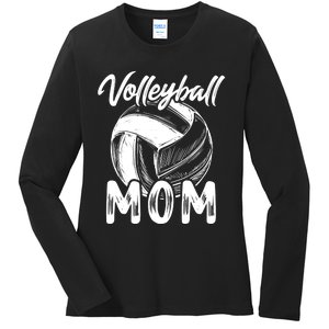 Volleyball Mom For Wo Family Matching Players Team Mommy Ladies Long Sleeve Shirt