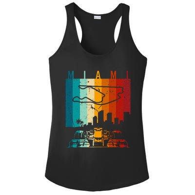 Vintage Miami Formula Racing Track Circuit Fan Ladies PosiCharge Competitor Racerback Tank