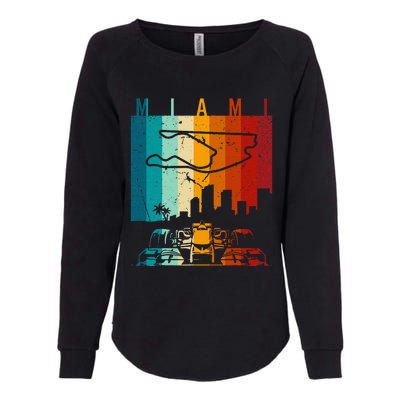 Vintage Miami Formula Racing Track Circuit Fan Womens California Wash Sweatshirt