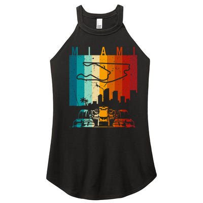 Vintage Miami Formula Racing Track Circuit Fan Women's Perfect Tri Rocker Tank