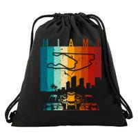 Vintage Miami Formula Racing Track Circuit Drawstring Bag