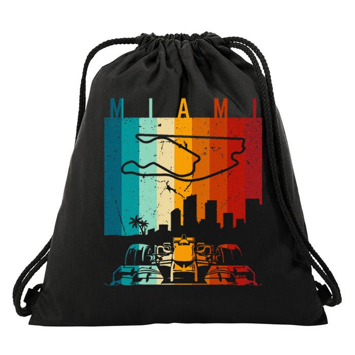 Vintage Miami Formula Racing Track Circuit Drawstring Bag