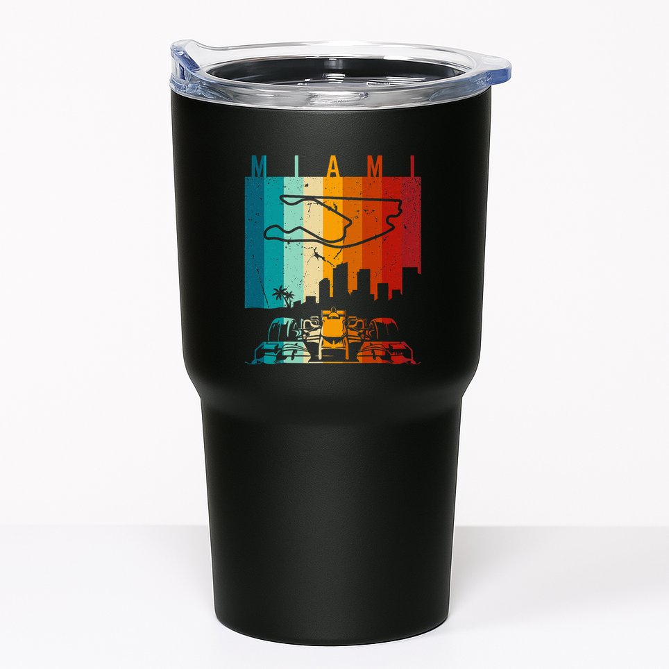 Vintage Miami Formula Racing Track Circuit Tumbler