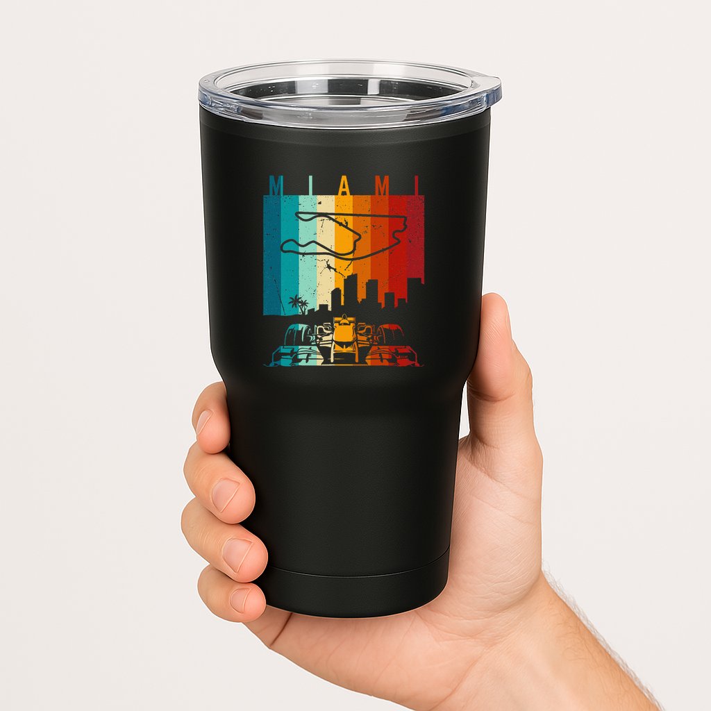 Vintage Miami Formula Racing Track Circuit Tumbler