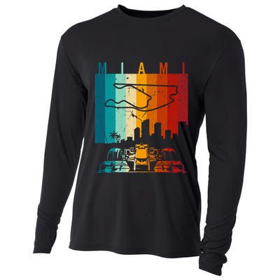 Vintage Miami Formula Racing Track Circuit Cooling Performance Long Sleeve Crew