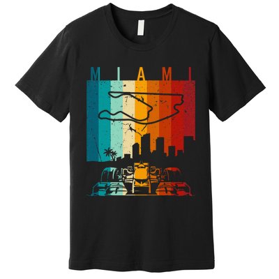 Vintage Miami Formula Racing Track Circuit Premium T-Shirt