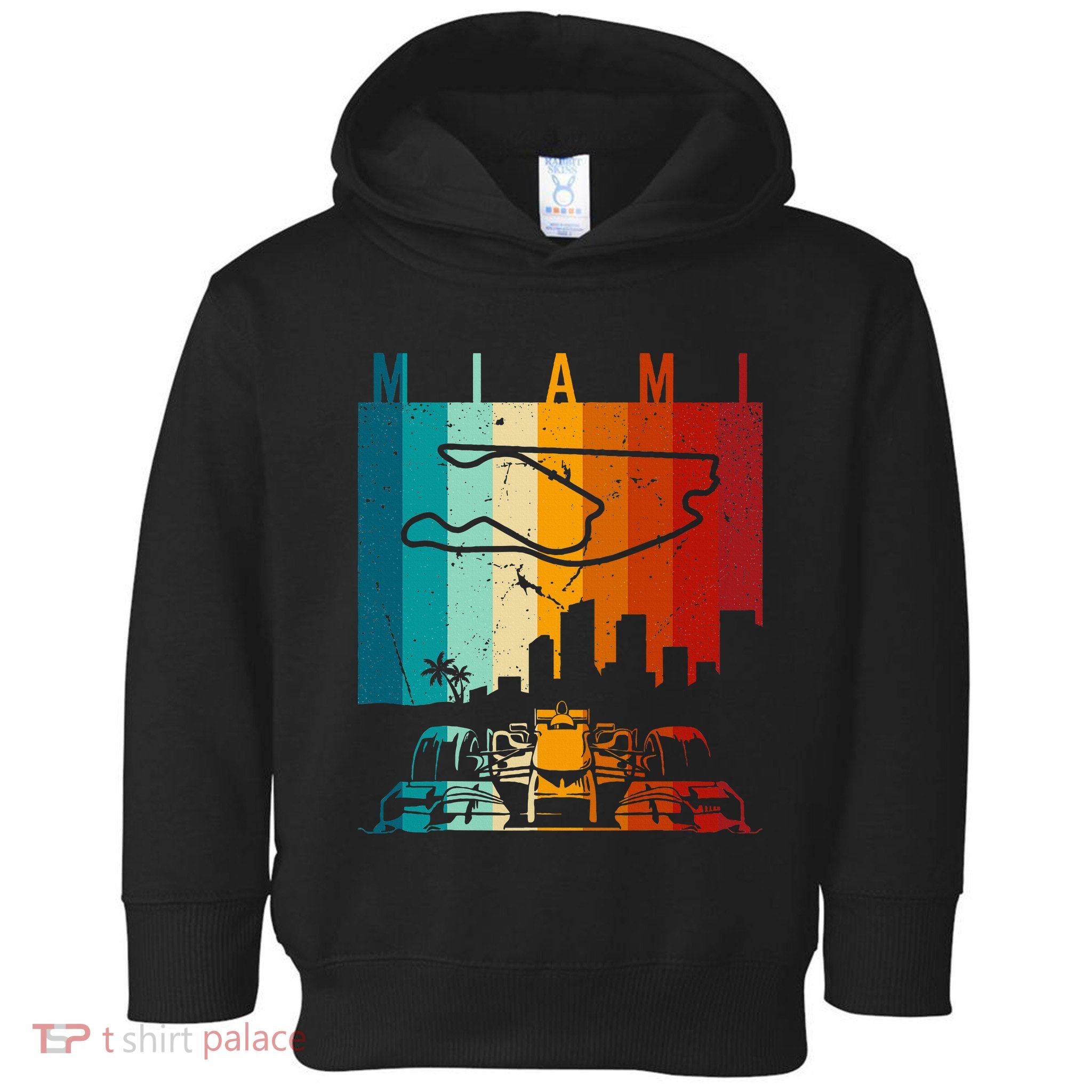 Vintage Miami Formula Racing Track Circuit Toddler Hoodie