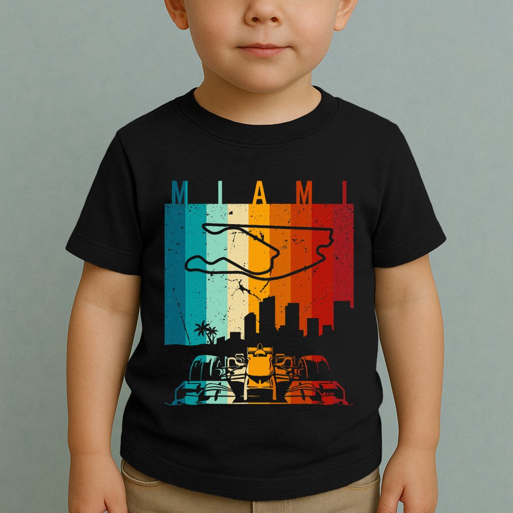 Vintage Miami Formula Racing Track Circuit Toddler T-Shirt
