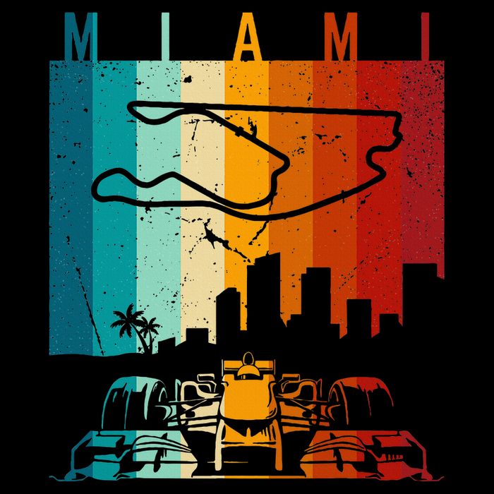 Vintage Miami Formula Racing Track Circuit Crop Top