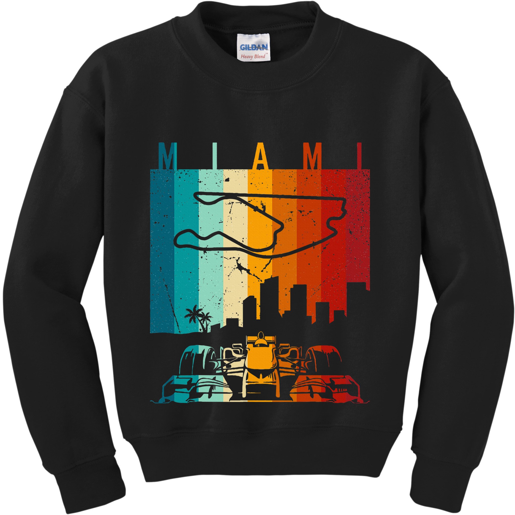 Vintage Miami Formula Racing Track Circuit Kids Sweatshirt
