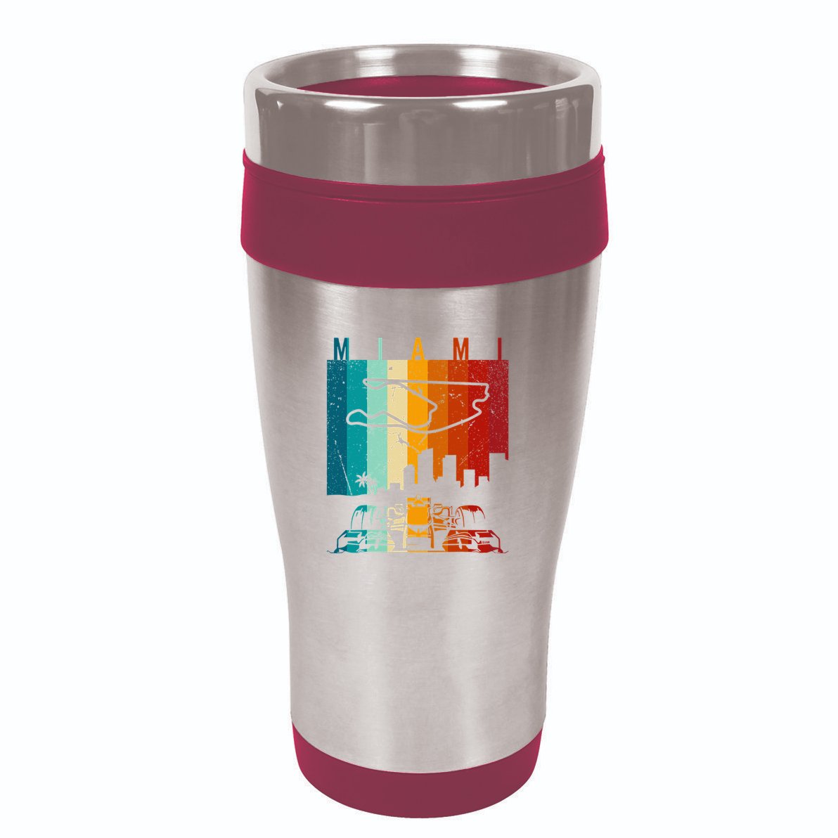 Vintage Miami Formula Racing Track Circuit 16oz Travel Tumbler