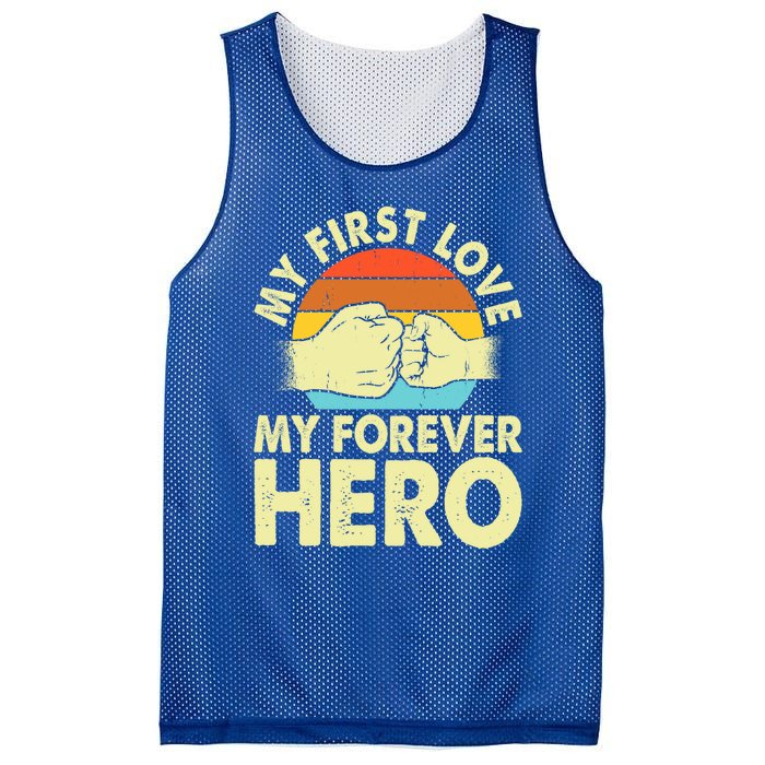 Vintage My First Love My Forever Hero Gift Mesh Reversible Basketball Jersey Tank